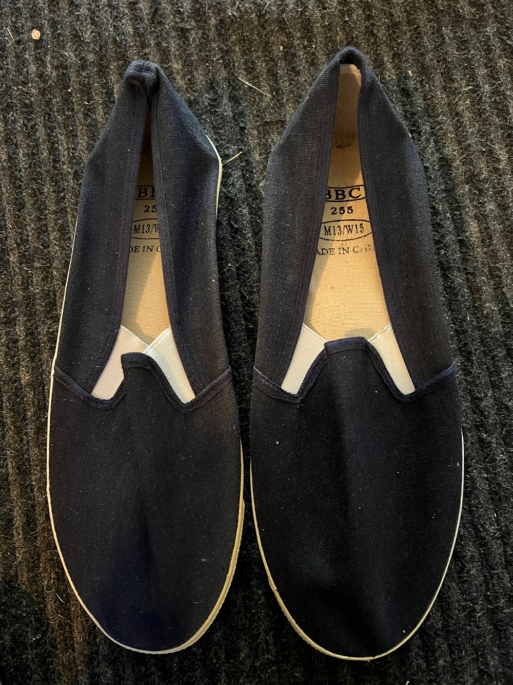 Men's Black Canvas Slip-On Loafers